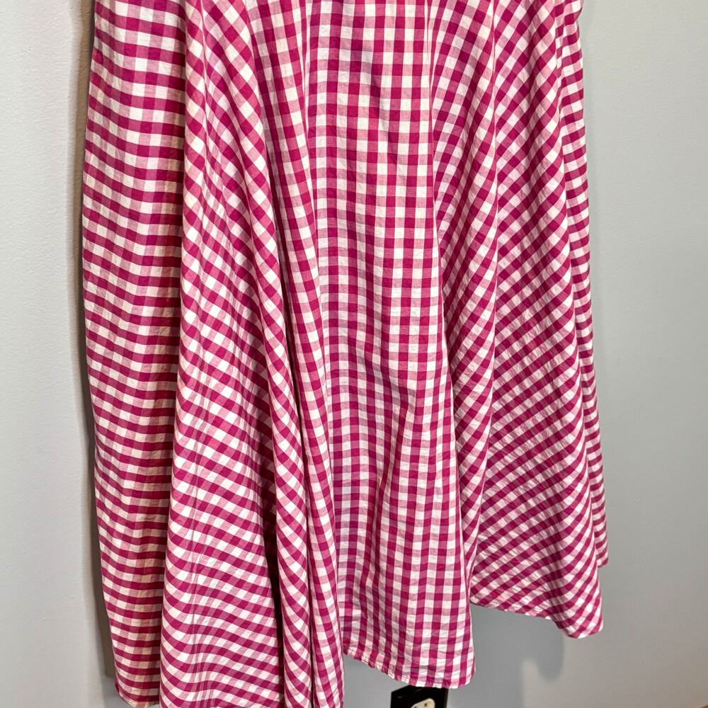 Hell Bunny Pink & White Gingham Fit & Flare Dress - size Large - Picture 3 of 8